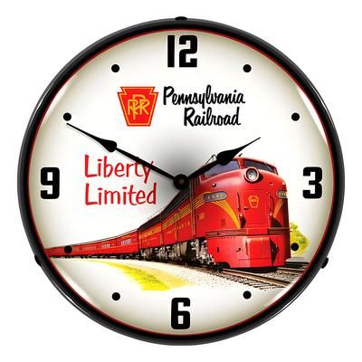 Collectable Sign and Clock Pennsylvania Railroad Liberty Limited Backlit Wall Clock