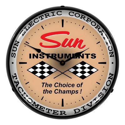 Collectable Sign and Clock Sun Tachometer Division Backlit Wall Clock