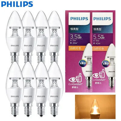 Philips 8 pièces bougie LED B35 E14 ampoule MyCare 3.5W 5.5W 2700K couleur chaude confort lumière AC 220 V-240 V Original LED chambre lampe claire