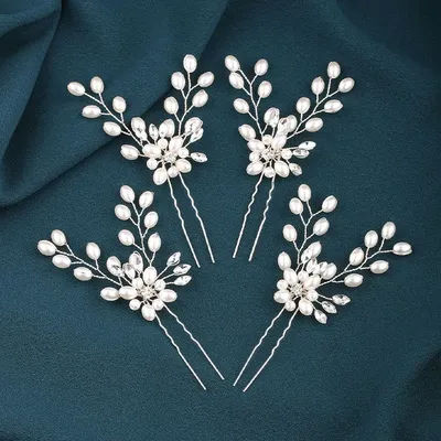 Wedding Pearl Hairpin Jewelry Hairstyles Headpiece Hair Clip Crystal Headband Bridal Hair Accessories Women Party Tiara