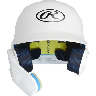 Rawlings Mach Matte Junior Baseball Batting Helmet with Adjustable Face Guard White