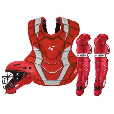 Easton ELITE X Intermediate Catcher's Box Set - Ages 13-15 Red/Silver