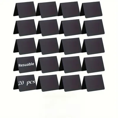 [Durable Mini Chalkboard] 20pcs Mini Chalkboard Signs - Durable, Easy Write & Erase - 4x3 Inch, Perfect for Buffet Parties