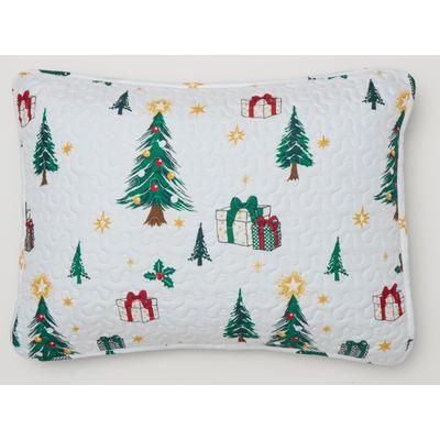 BH Studio Reversible Quilted Sham by BH Studio in White Holiday Trees (Size STAND) Pillow