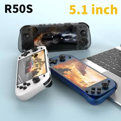 New Upgrade R50S Retro Games Console 128G 5.1inch IPS Screen Two-player WIFI 20000+ Classic Games Retroid Pocket Game Consolas