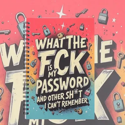Interesting spiral password notebook diary for internet and computer login, recording websites, daily records at home or office