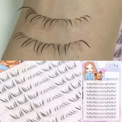 Natural Manga Lower Eyelashes Fairy Fake Lashes Segmented Soft Handmade Under Lashes Transparent Bottom Lashes Extension Makeup