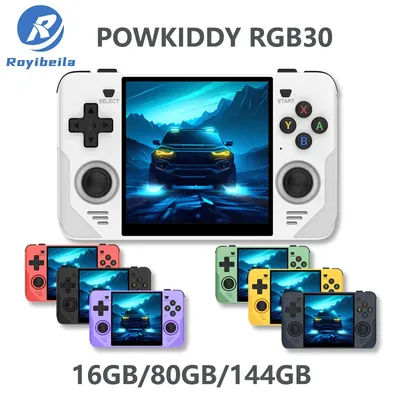 RGB30 Retro Pocket RK3566 Handheld Game Console 4-inch IPS 720*720 Screen Jelos OS Built-in Wi-Fi Support PSP Children's Gifts