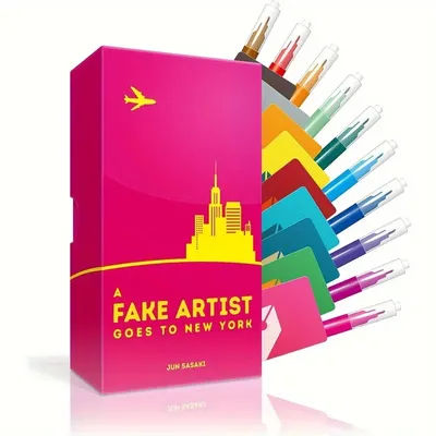 New York Fake Artist Card Set for 5–10 Players Fun Storytelling Drawing Experience Ideal for Family Travel Gatherings