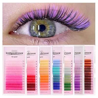 lashprofessor Color Eyelash Extension Individual False Color Mink Lashes Macaron 4 Colors Rainbow Ombre Lashes Maquiagem Cilios