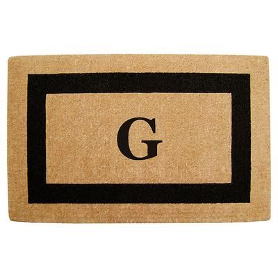 Classic Border Monogrammed Coco Door Mat - Green, 30" x 48", O - Frontgate