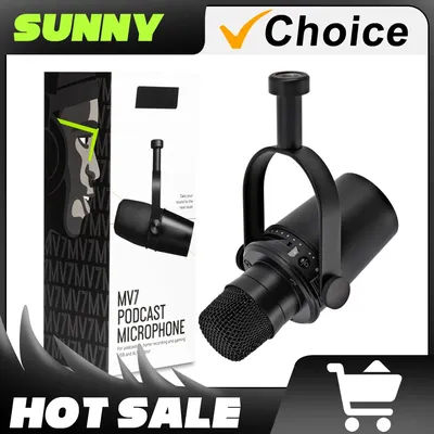 USB Podcast All Metal USB/XLR Dynamic Microphone MIC MV7 Microphone for Podcasting Recording Live Streaming Gaming