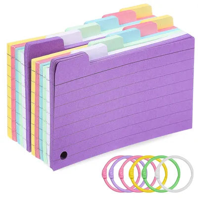 Lined Index Cards Color Coded Memo Pad Ruled Notes Binder Coil Notebook Flash Cards With Metal Rings Study Vocabulary