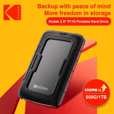 KODAK HDD 2.5 Inch Portable External Hard Drive 500GB 1TB 2TB USB 3.0 Storage Compatible for PS5 Xbox PC Mac Desktop MacBook