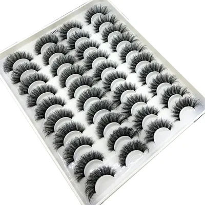 NEW 20 pairs 18-25mm fake Eyelashes 100% Mink Eyelashes Mink Lashes Natural Dramatic Volume Eyelashes Extension False Eyelashes
