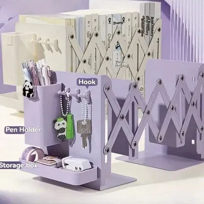 Scalable Folding Storage Desk Organizer Pen Holder Bookshelf Office Accessories Books School Supplies