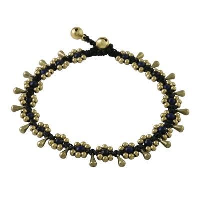 Elegant Rain,'Lapis Lazuli Beaded Anklet with Bells from Thailand'