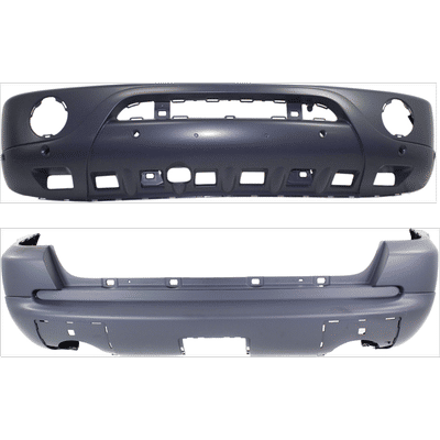 Replacement Bumper Cover Primed, Front & Rear, 1-year unlimited-mileage warranty SET-REPBZ010338P-C