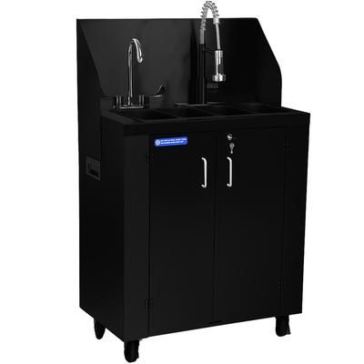 Paragon 4540 51 13/16"H Tripl-E-Sink Portable Sink w/ 5"D Bowl, Hot & Cold Water, Black, 120 V