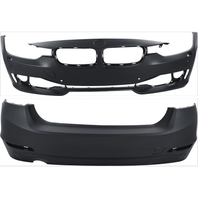 Replacement Bumper Cover Primed, Front & Rear, 1-year unlimited-mileage warranty SET-REPB010368PQ-E