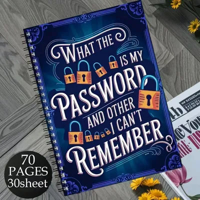 1pc Funny Spiral Password Notebook Logbook for Internet and Computer Login, Record Websites, Usernames, Passwords