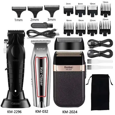 Kemei Hair Clipper KM-2296 KM-032 KM-2024 Kit Men's Electric Shaver Hair Trimmer Machine Professional Hair Cutting Machine