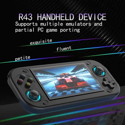 R43S Portable Game Console with 4.3 Inch HD IPS Screen, Arcade Machine, Handheld Support HDMI Output