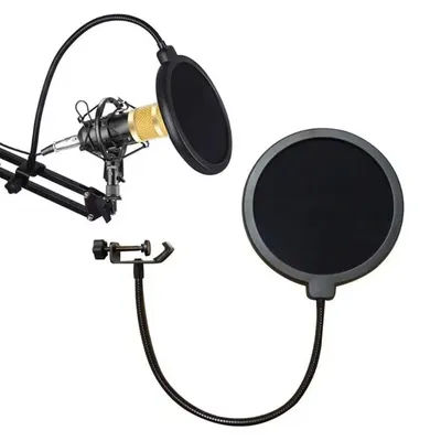 VIKEFON Microphone Accessories Metal PoP Filter Universal Microphone Windshield for Studio Recording Condenser Microphone