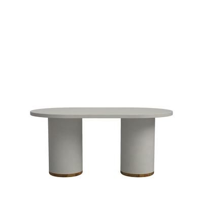 Tavolo da pranzo in microcemento grigio pietra, 160 cm