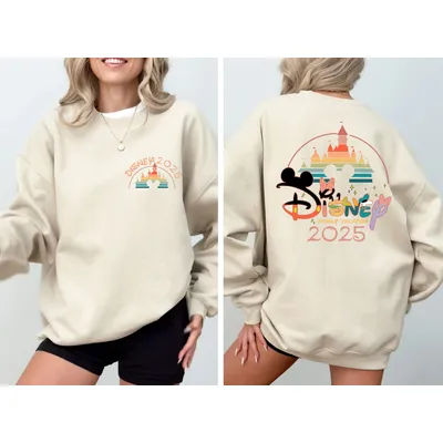 2025 Disney Women's Men Disney Friends Sweatshirt Hoodie Pullover Casual Top Autumn Winter Fleece Oversize O-Neck Unisex Couple