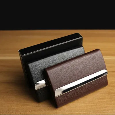 High-quality Leather Business Card Case Men's Business Card Holder Card Holder Card Box Business Office Supplies