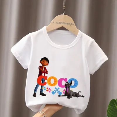 Hot Sale Disney Movie Pixars COCO Print Cartoon Kids T-Shirts Girls Clothes Baby Boys Short Sleeve T shirt Summer Children Tops