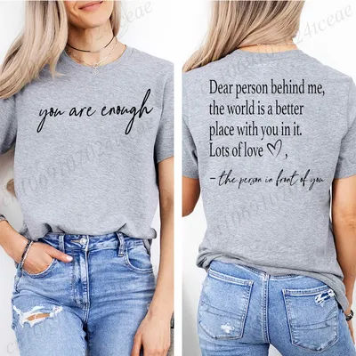 Dear Person Behind Me Printed Summer T-Shirts Tops Mental Health Awareness Design Women's Graphic T-Shirt Short Sleeve Clothing