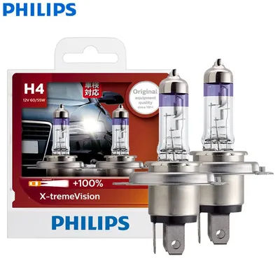 Philips x-treme Vision H4 phare halogène de voiture 12V 60/55W P43t ampoules automatiques + 100% faisceau haut et bas d'origine plus lumineux 12342XVS2