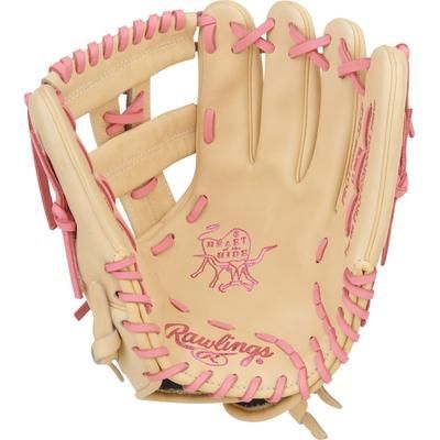 Rawlings Heart of the Hide 12" Split Single Post Web Fastpitch Softball Glove - Right Hand Throw Camel/Pink