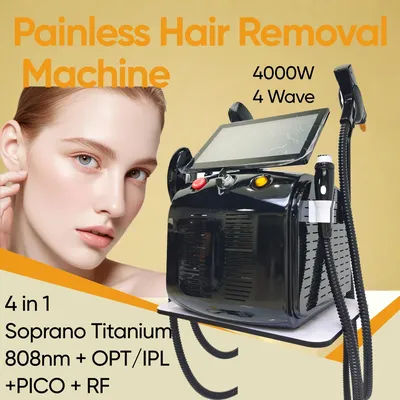 4-in-1 professional portable 808 diode painless hair removal pico laser removal melanin removal tattoo rejuvenation and firming