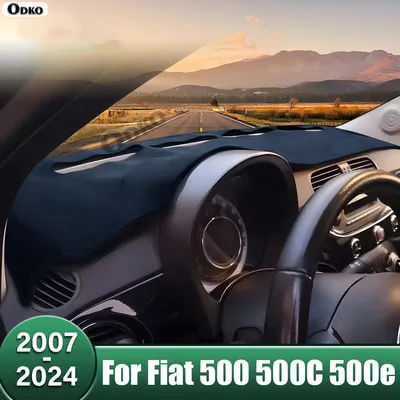 Couverture de tableau de bord de voiture, panneau de bord, évite les coussinets lumineux, tapis de protection antidérapants pour Fiat 500 500C 500e 2007-2022 2023 2024