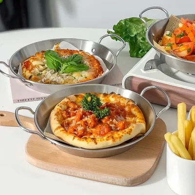 WOURTHBUY 304 bols à salade en acier inoxydable Double oreille bol Ramen de Style coréen récipient alimentaire de grande capacité vaisselle chauffante ﻿