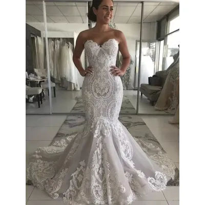 Vintage Vestido Sereia New Lace Applique Mermaid Wedding Dress Sweetheart Sleeveless Backless Bridal Gowns Vestidos Novia