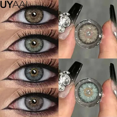 UYAAI SIRI Color Contact Lens Natural Pupils Green Lens Makeup Colored Pupils Gray Contact Lenses Brown Cosmetics Natural Pupils