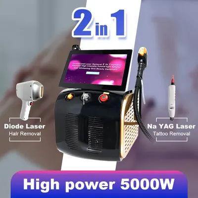 5000W Hot Selling 2 in 1 Picosecond Nd Yag Laser Tattoo Removal Machine and Epilation Diode Laser Hair Removal Machine Epilator