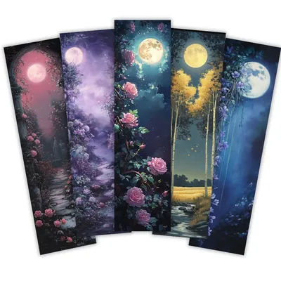 32pcs, Dreamy Night Scene Bookmark, Back to School Season, Christmas, Halloween, Suitable for Teachers, Readers, and Birthdays.
