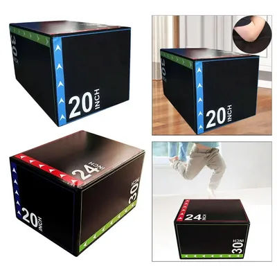 3 in 1 Jump Box Plyo Box High-Density Agility Box Conditioning Strength Training Dips Lunges for Jumping Lunges Dips Squats