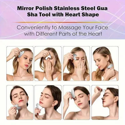 Stainless Steel Gua Sha Board Summer Cooling Light Beige Tightening Tool and Dark Circles Improvement Professional Beauty Kit