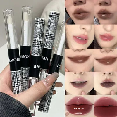 HERORANGE Dual-Ended Lip Tint - Matte & Glossy, Plumping, Long-Lasting, Blendable Pigment