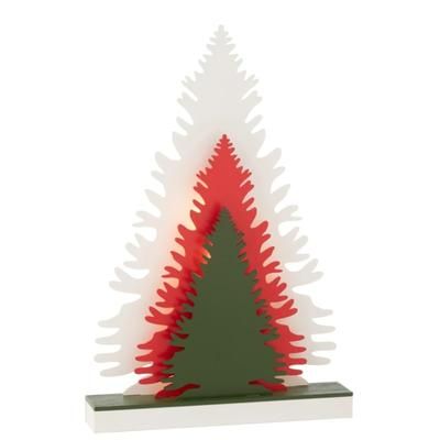 Albero con LED in legno multicolore 29,5x6x44,5 cm