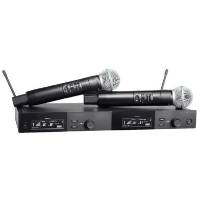 SLXD24D High Quality 2-Channel UHF Wireless System Dynamic Metal Microphone with SLXD2 KSM9 Handheld Cordless MIC