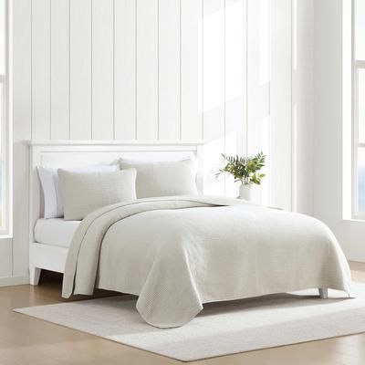 Seashore Stitch Beige King Quilt-Sham Set