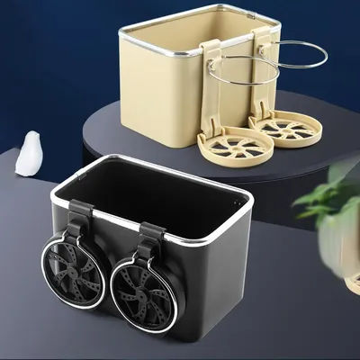 Car Armrest Organizer, Multi Function Storage Box With Phone Holder, Cup And Tissue Holder, Car Stowing Tidying Accessor brown