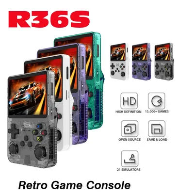 128G R36S retro game console 3.5-inch Linux open-source system portable handheld game console with 64G 128G for children gifts